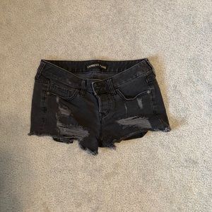 Size 2 Black Frayed Express Shorts